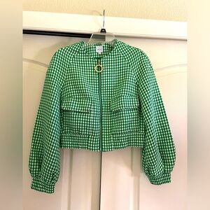 IRoo Green jacket with puffed sleeves, pocket details